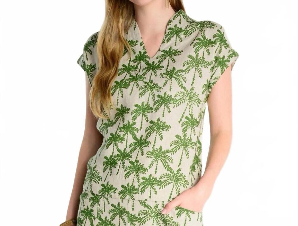 NEW IVY JANE island palm tree top in green